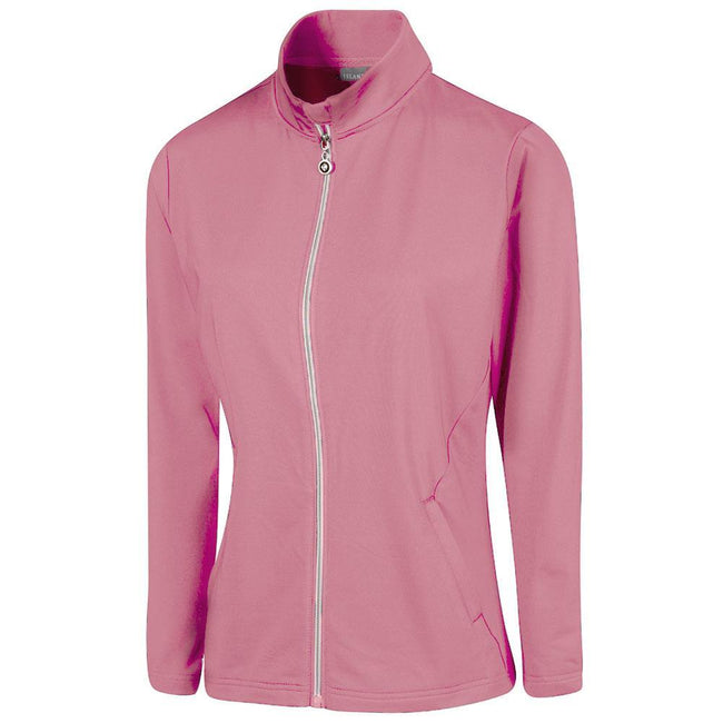 Pink - Front - Island Green Womens-Ladies Essential Golf Jacket