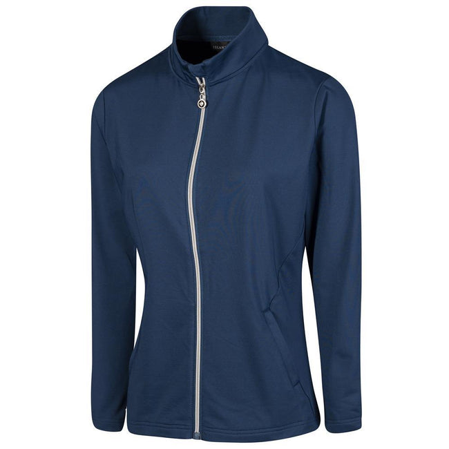 Navy - Front - Island Green Womens-Ladies Essential Golf Jacket