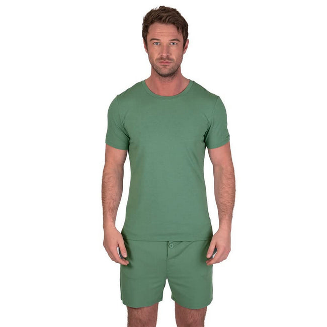 Green - Side - Light And Shade Mens Classic Short Pyjama Set