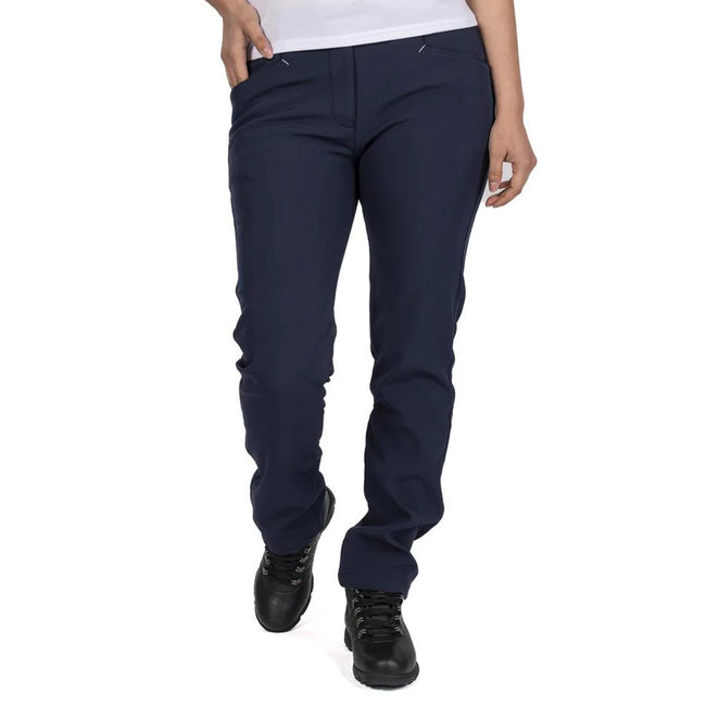 Navy - Side - Island Green Womens-Ladies Bonded All Weather Golf Trousers