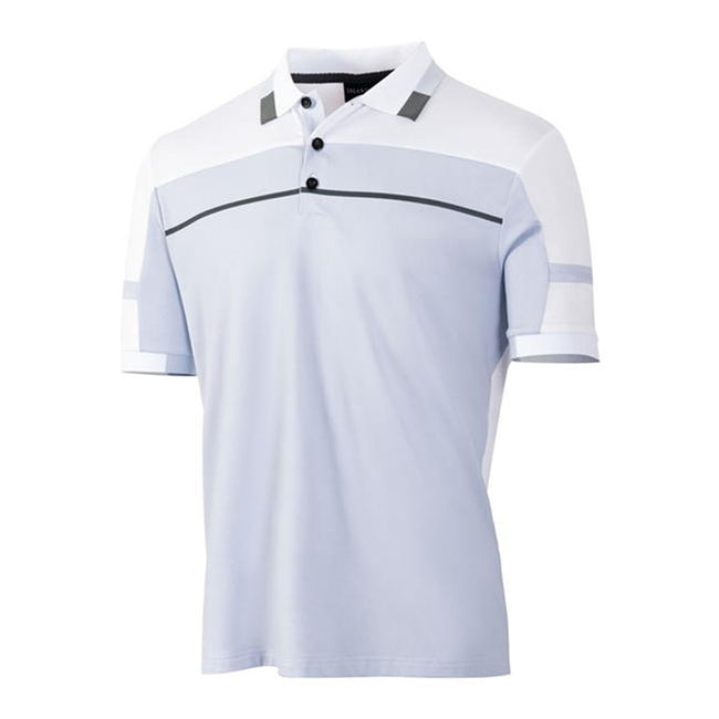 Lilac-White - Front - Island Green Mens Colour Block Polo Shirt