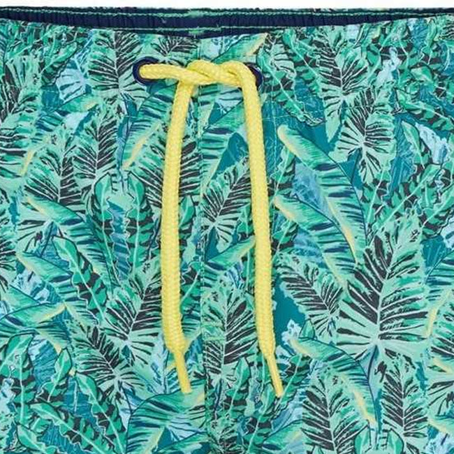 Green - Side - RIPT Essentials Boys Leaf Print Swim Shorts