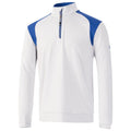 Silver Grey-Royal Blue - Front - Island Green Mens Colour Block Panelled Golf Top Layer