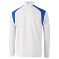 Silver Grey-Royal Blue - Back - Island Green Mens Colour Block Panelled Golf Top Layer