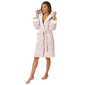 Pink-White - Side - Light And Shade Womens-Ladies Stars Hooded Robe