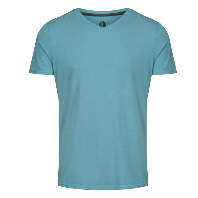 Blue - Back - Light And Shade Mens Classic V Neck Pyjama Set