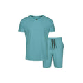 Blue - Front - Light And Shade Mens Classic V Neck Pyjama Set