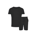 Black - Front - Light And Shade Mens Classic V Neck Pyjama Set