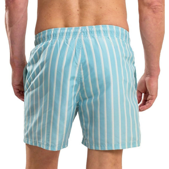 Light Blue - Back - RIPT Essentials Mens Stripe Swim Shorts