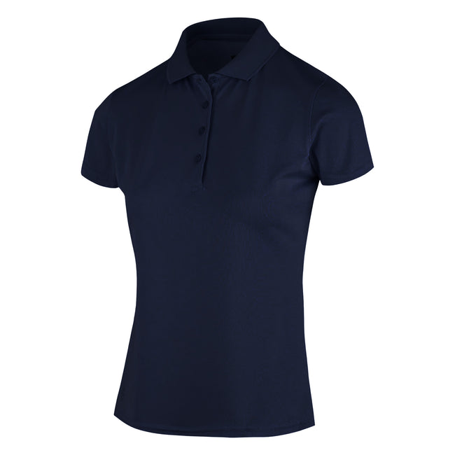 Navy - Front - Island Green Womens-Ladies Classic Micro Pique Golf Polo Shirt