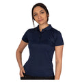 Navy - Side - Island Green Womens-Ladies Classic Micro Pique Golf Polo Shirt