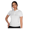 White - Side - Island Green Womens-Ladies Classic Micro Pique Golf Polo Shirt