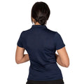 Navy - Back - Island Green Womens-Ladies Classic Micro Pique Golf Polo Shirt