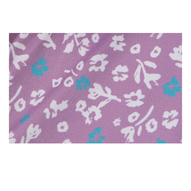 Purple-White - Lifestyle - Island Green Womens-Ladies Floral Sleeveless Golf Polo Shirt