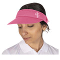 Pink - Side - Island Green Womens-Ladies Diamante Logo Golf Sun Visor
