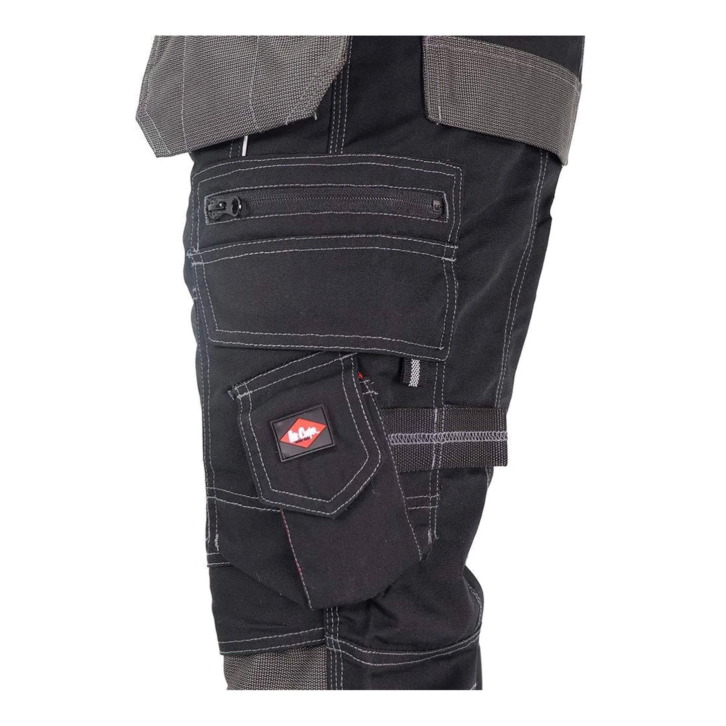 Black - Lifestyle - Lee Cooper Mens Reflective Trim Cargo Trousers