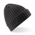 Charcoal - Front - Beechfield Unisex Winter Chunky Ribbed Beanie Hat