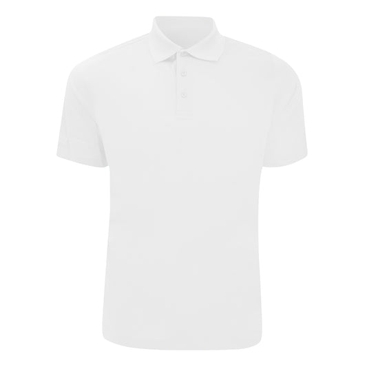 White - Front - Glenmuir Mens Plain Mercerised Short Sleeve Polo Shirt