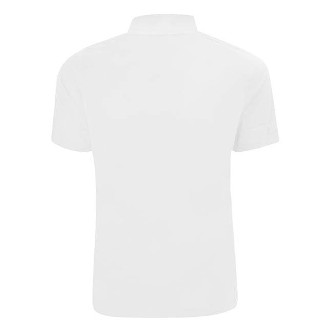 White - Back - Glenmuir Mens Plain Mercerised Short Sleeve Polo Shirt