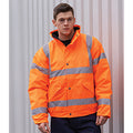 Orange - Back - Portwest Mens Hi-Vis Safety Workwear Bomber Jacket GO-RT