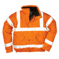 Orange - Front - Portwest Mens Hi-Vis Safety Workwear Bomber Jacket GO-RT