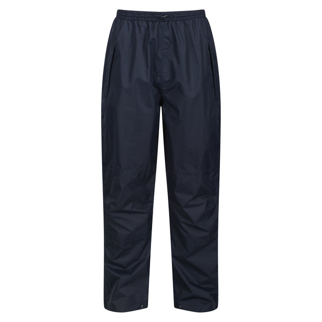 Navy - Front - Regatta Mens Linton Overtrousers (Waterproof, Windproof and Breathable)