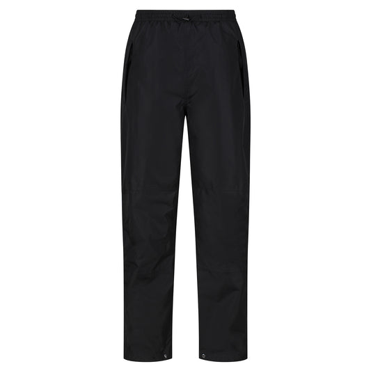 Black - Front - Regatta Mens Linton Overtrousers (Waterproof, Windproof and Breathable)