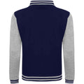 Oxford Navy-Heather Grey - Back - Awdis Unisex Varsity Jacket