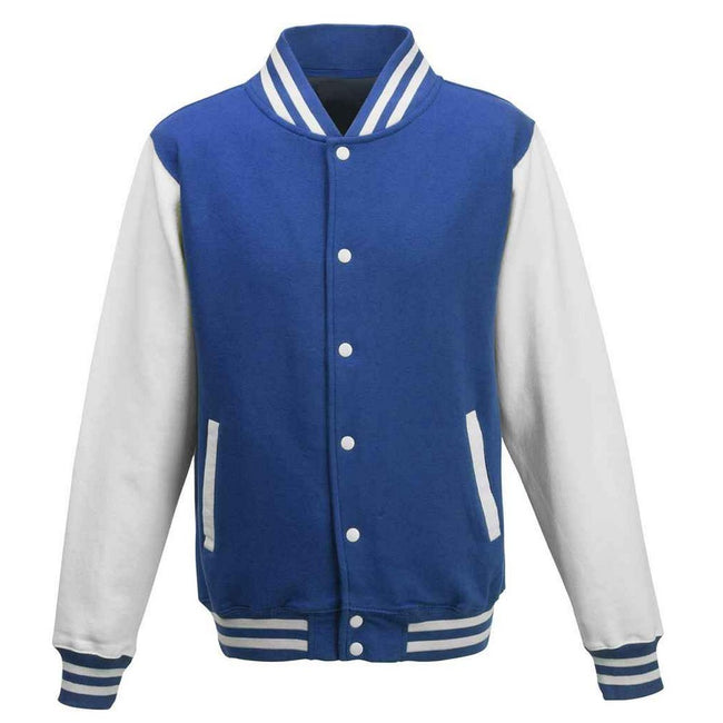 Royal Blue-White - Front - Awdis Unisex Varsity Jacket