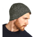 Antique Grey - Side - Beechfield Plain Basic Knitted Winter Beanie Hat