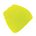 Fluorescent Yellow - Front - Beechfield Plain Basic Knitted Winter Beanie Hat