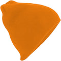 Fluorescent Orange - Back - Beechfield Plain Basic Knitted Winter Beanie Hat