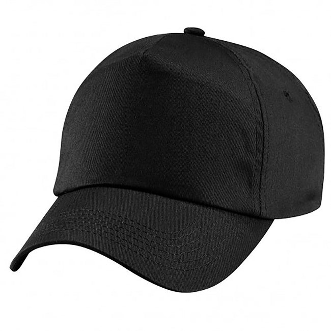Black - Back - Beechfield Unisex Plain Original 5 Panel Baseball Cap