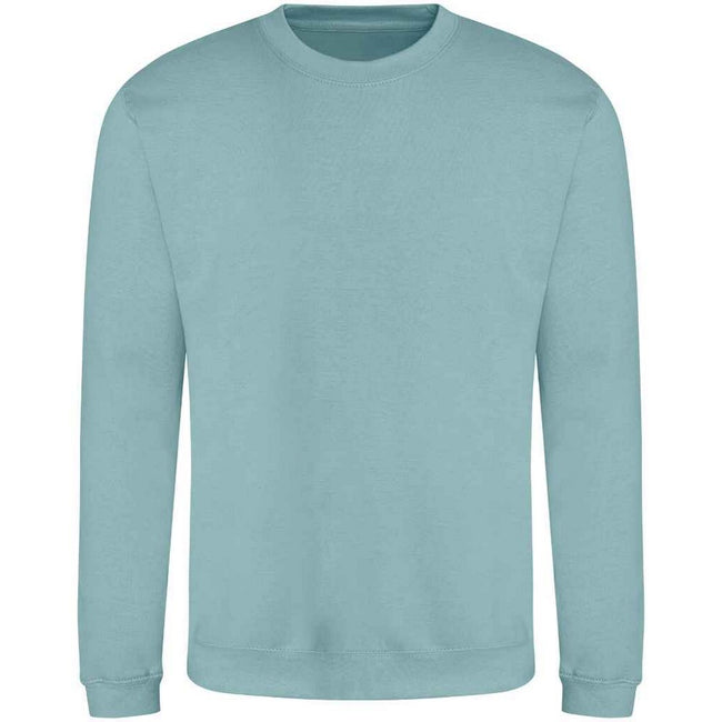 Seafoam - Front - AWDis Just Hoods AWDis Unisex Crew Neck Plain Sweatshirt (280 GSM)