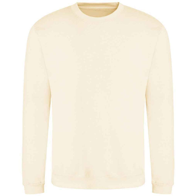 Cream - Front - AWDis Just Hoods AWDis Unisex Crew Neck Plain Sweatshirt (280 GSM)