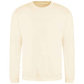 Cream - Front - AWDis Just Hoods AWDis Unisex Crew Neck Plain Sweatshirt (280 GSM)