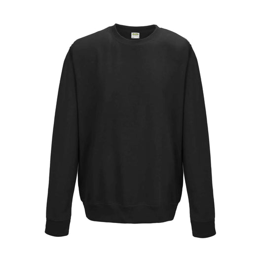 Jet Black - Front - AWDis Just Hoods AWDis Unisex Crew Neck Plain Sweatshirt (280 GSM)