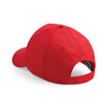 Bright Red - Back - Beechfield Plain Unisex Junior Original 5 Panel Baseball Cap
