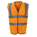 Fluorescent Orange - Front - Warrior Mens High Visibility Safety Waistcoat - Vest