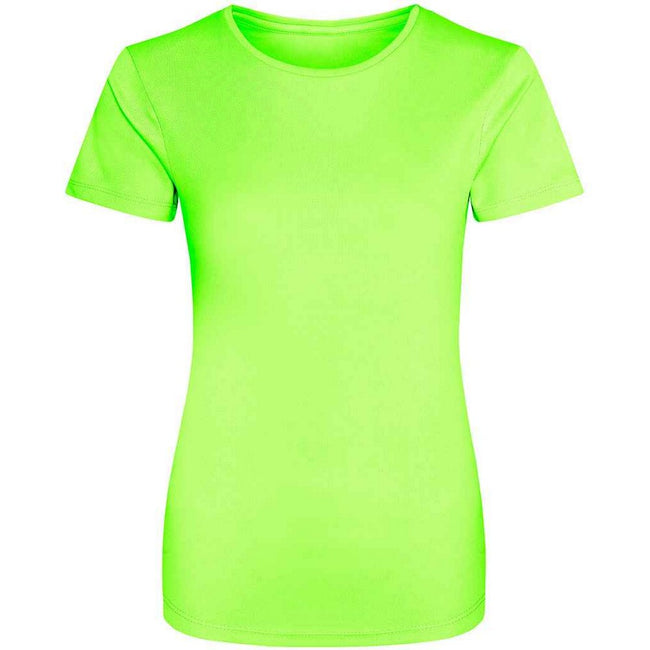 Electric Green - Front - AWDis Just Cool Womens-Ladies Sports Plain T-Shirt