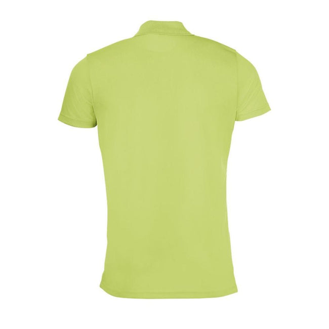 Apple Green - Side - SOLS Mens Performer Short Sleeve Pique Polo Shirt