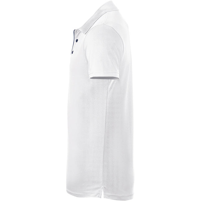 White - Side - SOLS Mens Performer Short Sleeve Pique Polo Shirt