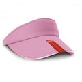 Pink-White - Front - Result Headwear Unisex Herringbone Sun Visor