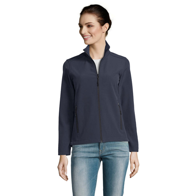 French Navy - Side - SOLS Womens-Ladies Race Full Zip Water Repellent Softshell Jacket