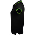 Black-Lime - Side - SOLS Womens-Ladies Pasadena Tipped Short Sleeve Pique Polo Shirt