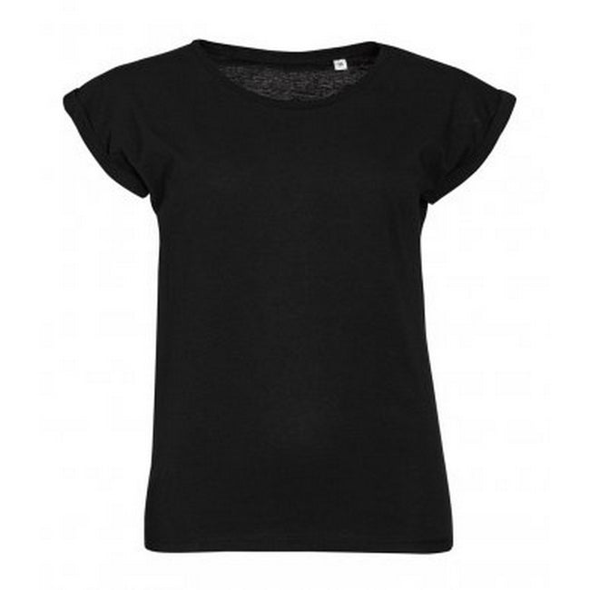 Deep Black - Front - SOLS Womens-Ladies Melba Plain Short Sleeve T-Shirt