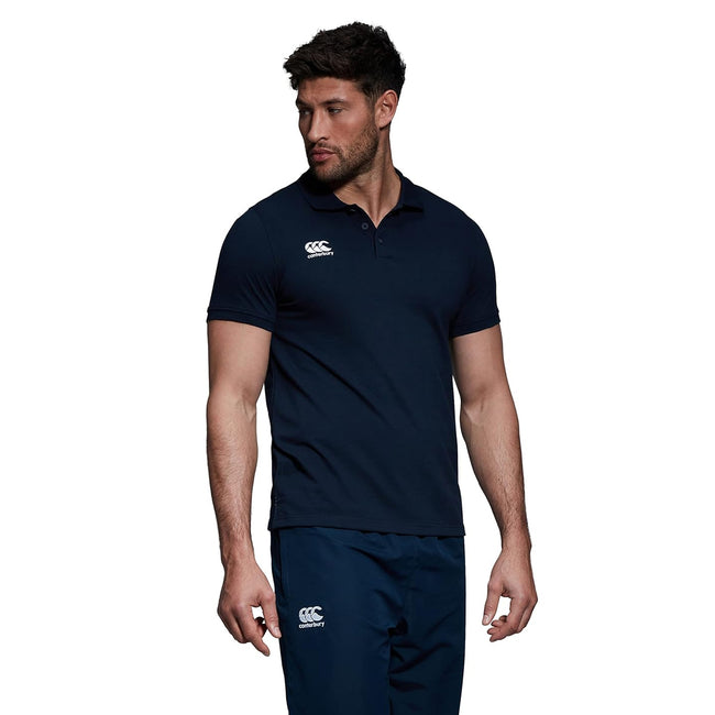 Royal - Side - Canterbury Mens Waimak Short Sleeve Pique Polo Shirt