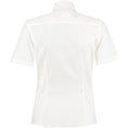 White - Back - Kustom Kit Womens-Ladies Short Sleeve Business-Work Shirt