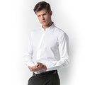 White - Back - Kariban Mens Long Sleeve Mandarin Collar Shirt