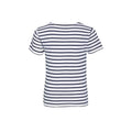 White-Navy - Side - SOLS Childrens-Kids Miles Striped Short Sleeve T-Shirt